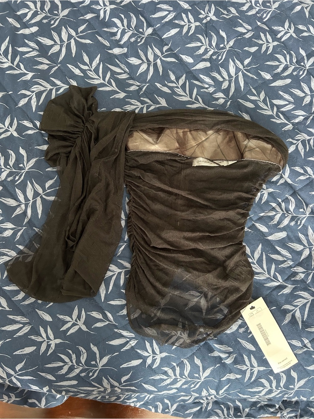 Christopher esber one shoulder veiled silk top - Picture 4 of 10